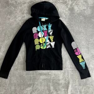 Y2K Roxy Hoodie Sweatshirt Womens S/M Full Zip Graphic Skater